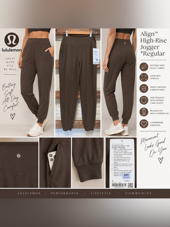lululemon athletica Pants - Lululemon Align High Rise Jogger Regular Brown Size 8 NWT